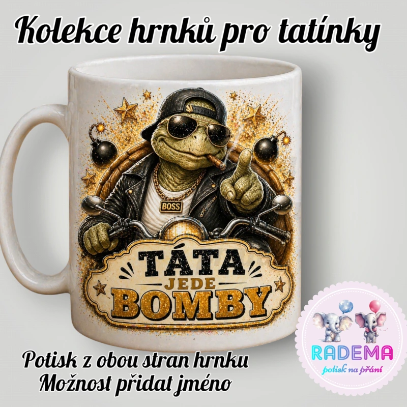 Hrnek Želva - Táta jede bomby
