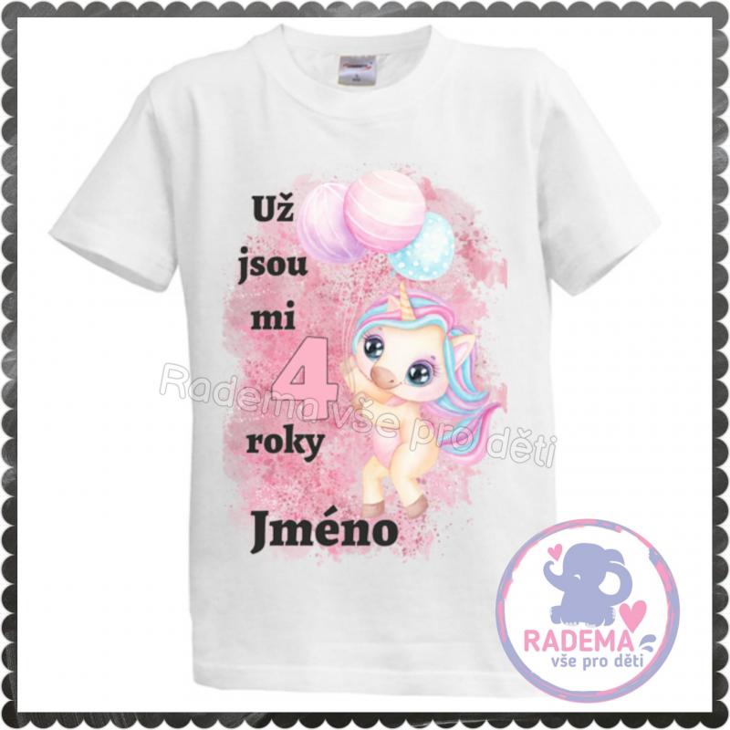 Narozeninové tričko Jednorožec - unicorn