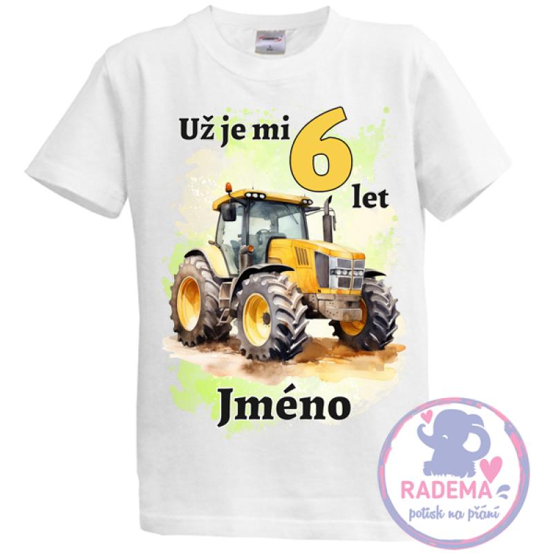 Narozeninové tričko Farma - Traktor oranžový