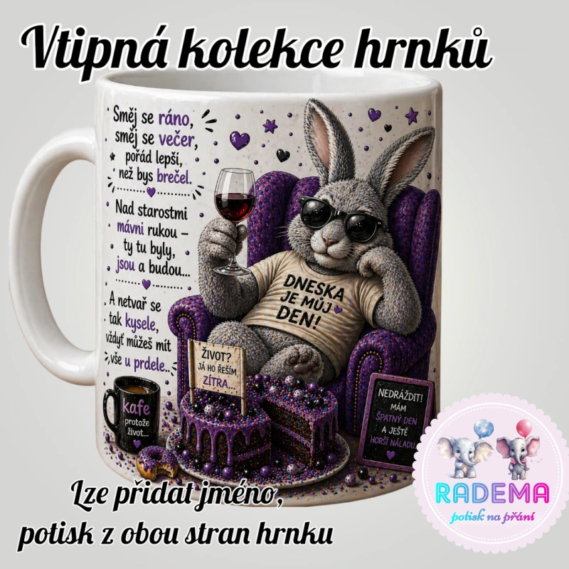 Hrnek vtípek - Zajíc - Směj se ráno, směj se večer