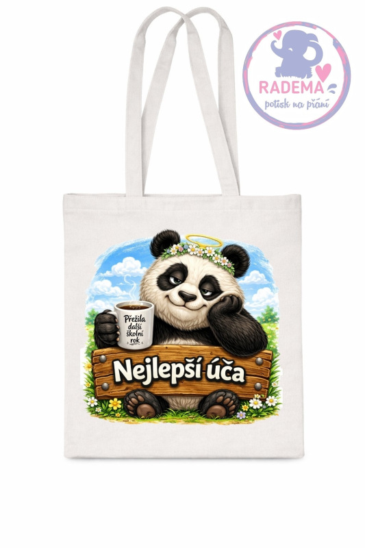 Plátěná taška - Učitelka Panda II. - škola / školka