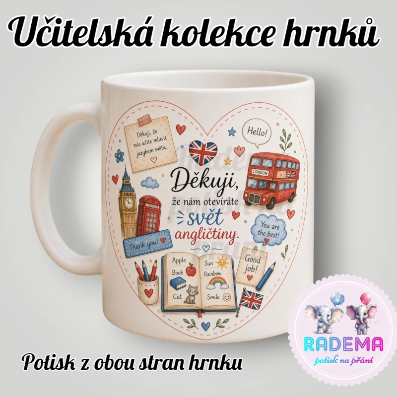 Hrnek Děkuji - Anglický jazyk - škola
