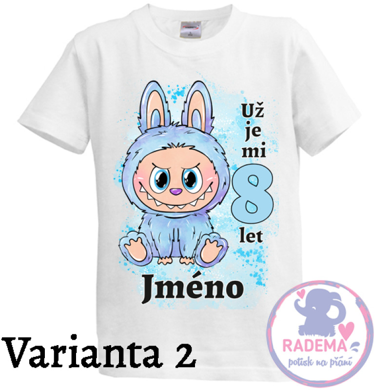 Narozeninové tričko Labubu modrý 1