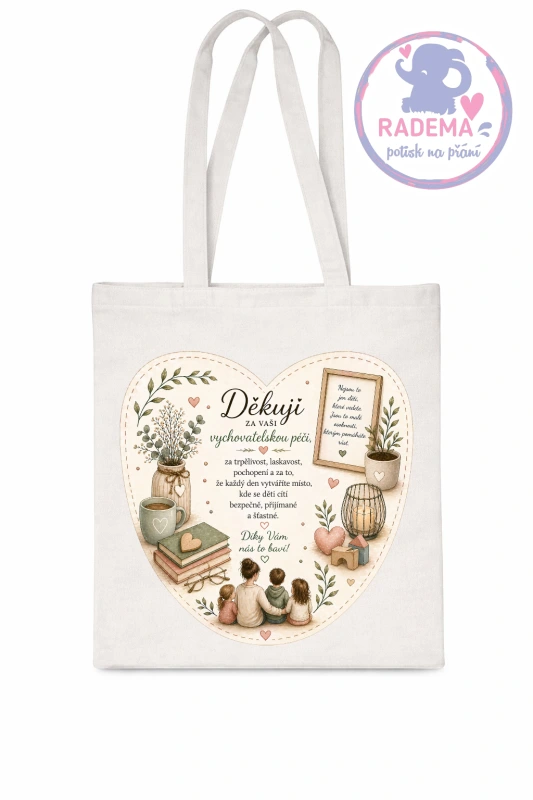 Plátěná taška - Děkuji - Vychovatelka - škola