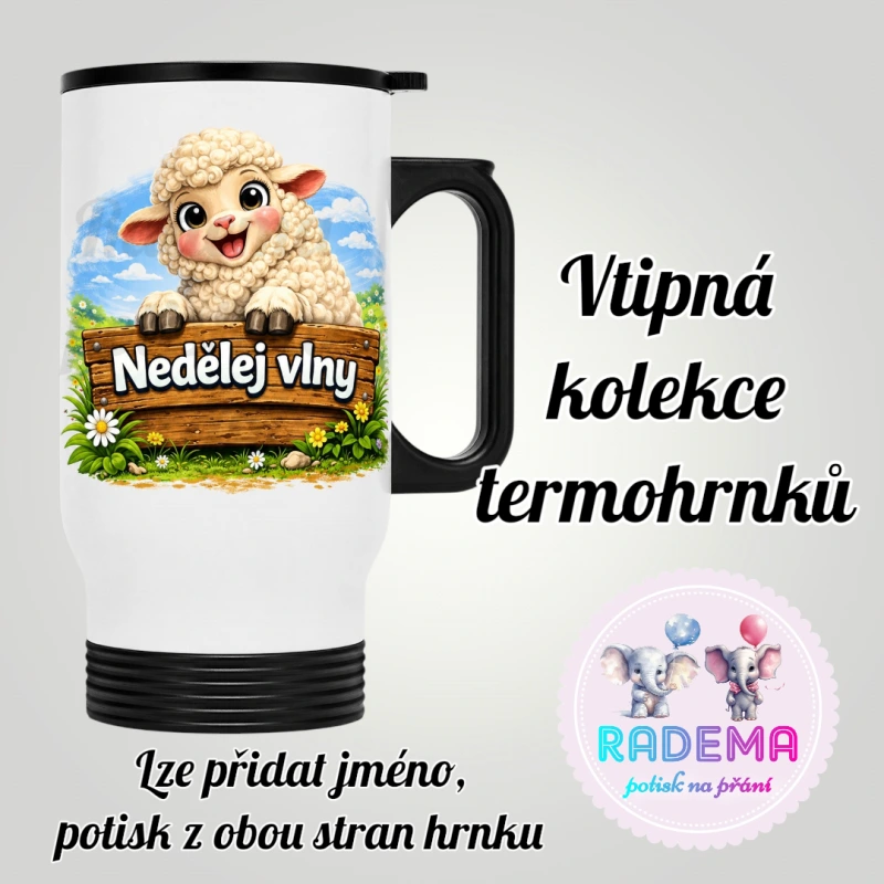 Cestovní termohrnek Vtípek - Ovce - Nedělej vlny
