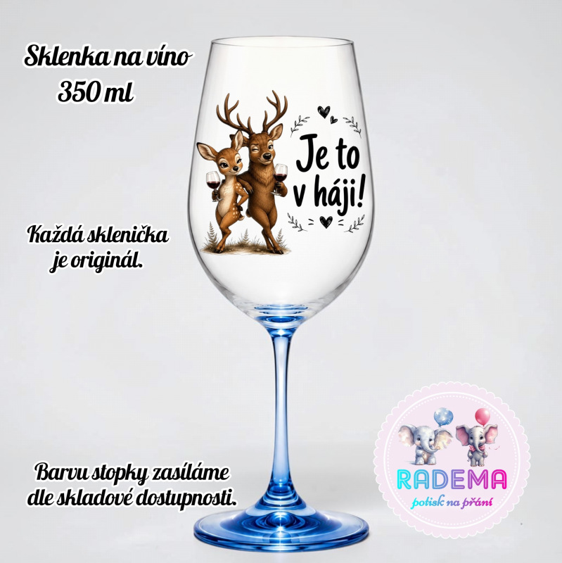 Sklenice na víno - Jelen a srnka - Je to v háji