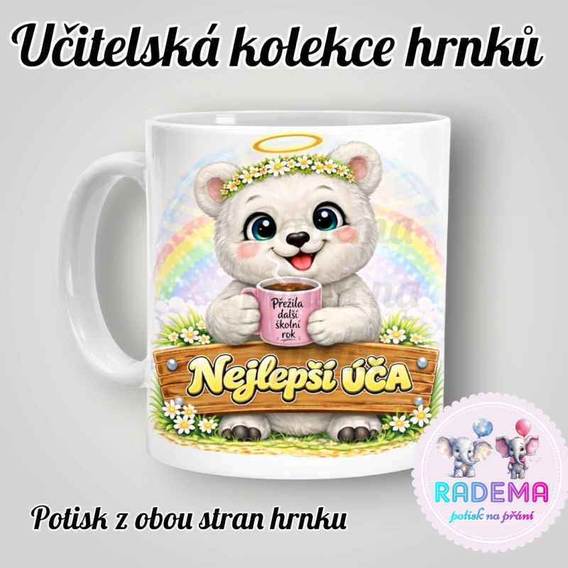 Hrnek Učitelka vtípek - Lední medvěd - škola / školka
