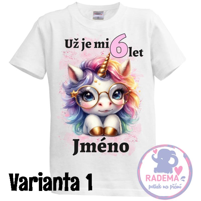 Narozeninové tričko Jednorožec / unicorn III. - více variant