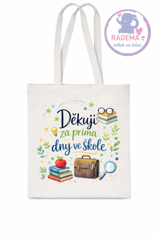 Plátěná taška - Děkuji ZŠ V. - škola