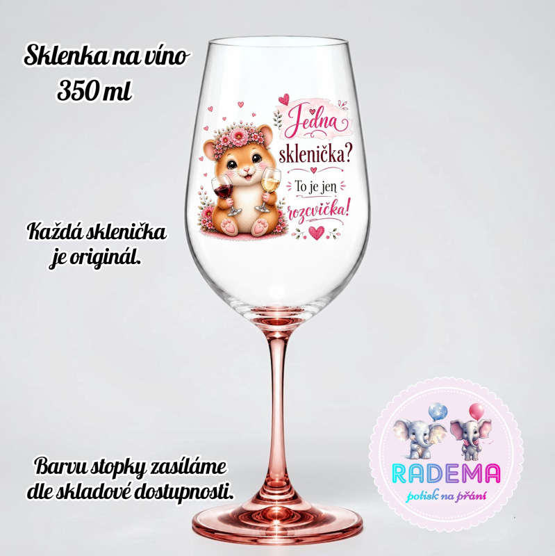 Sklenice na víno - Křeček - Jedna sklenička? To je jen rozcvička!