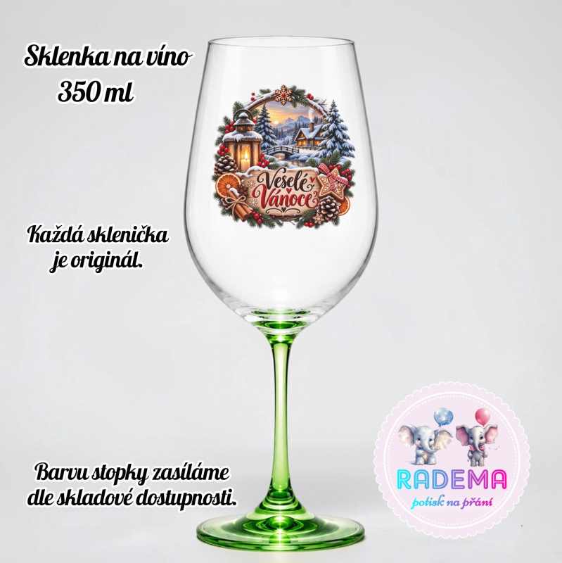 Sklenice na víno - Vánoce - Veselé Vánoce II.