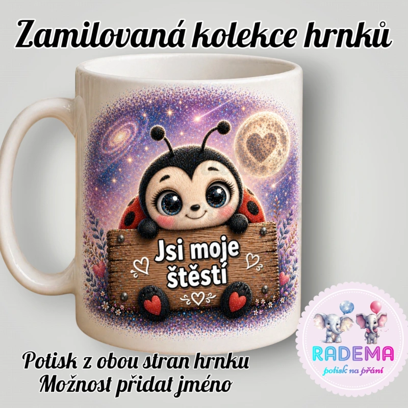 Hrnek Valentýn - Beruška - Jsi moje štěstí