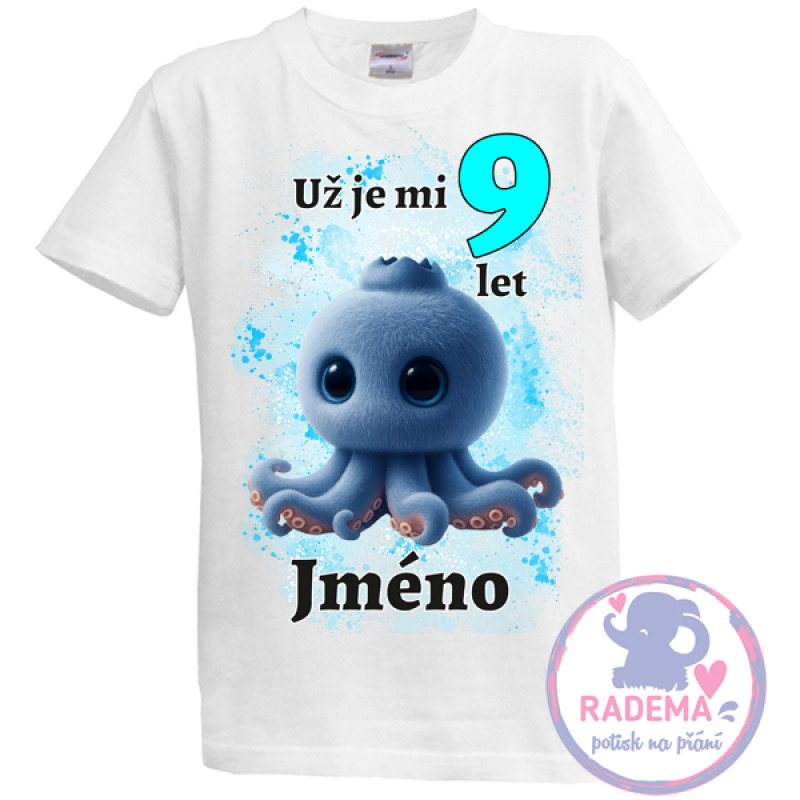 Narozeninové tričko Italian Brainrot Bluberini Octopusini