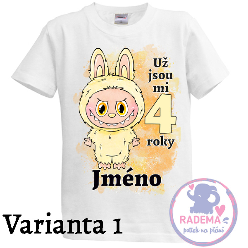 Narozeninové tričko Labubu oranžový