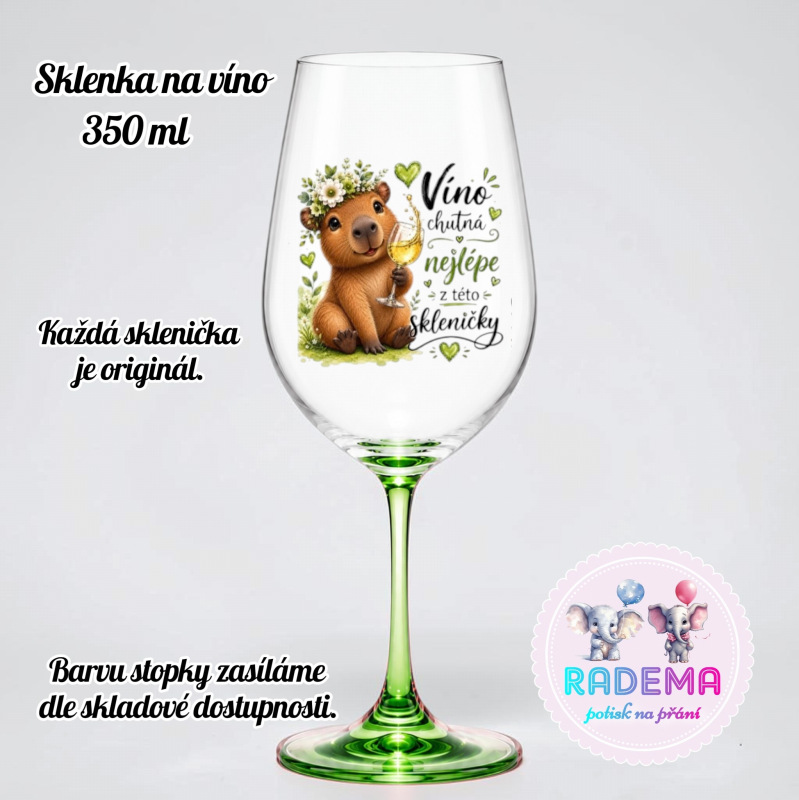 Sklenice na víno - Kapybara - Víno chutná nejlépe z této skleničky