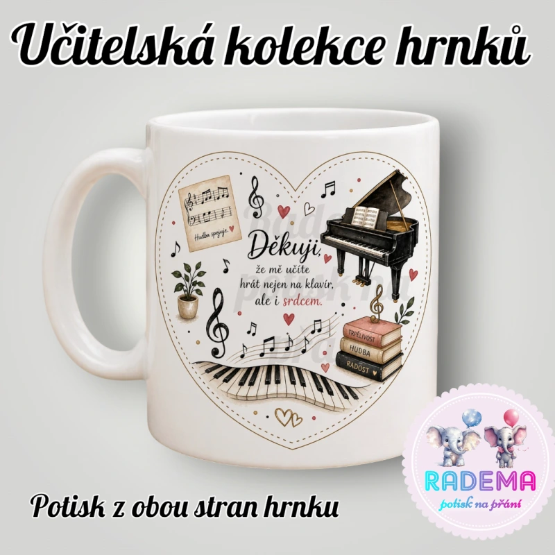 Hrnek Děkuji - Hudební kroužek klavír - škola / školka