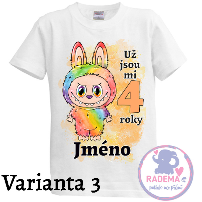 Narozeninové tričko Labubu oranžový 2