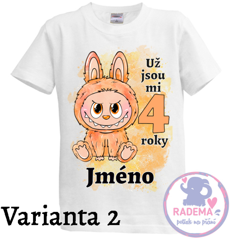 Narozeninové tričko Labubu oranžový 1