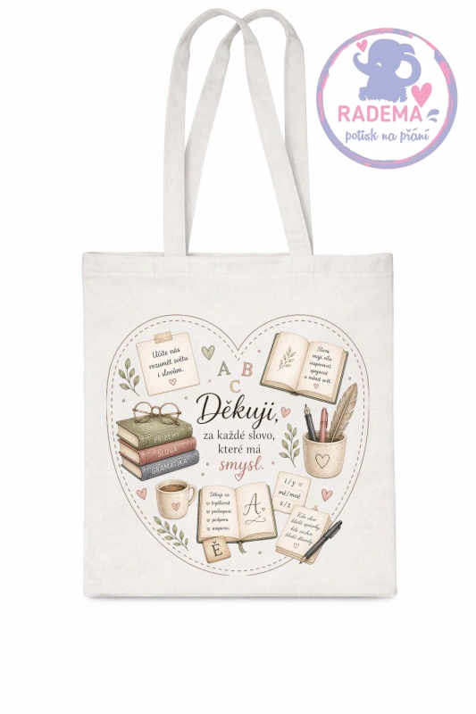 Plátěná taška - Děkuji - Učitelka II. - škola / školka